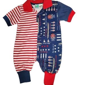 McBaby One-piece Jumpsuit Red|White|Blue Baby Boys 3-6 Months